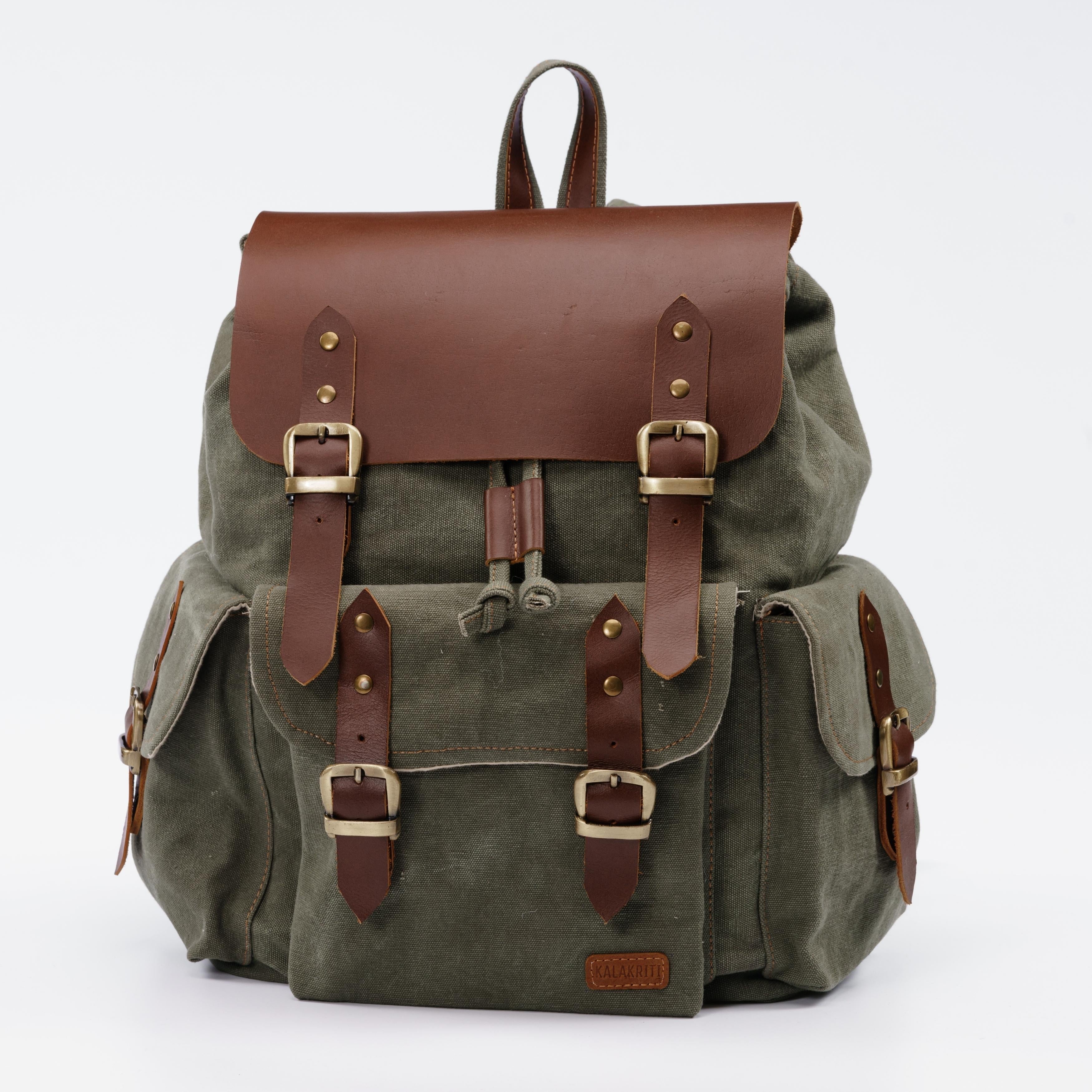 Olive Green Backpack – KALAKRITI