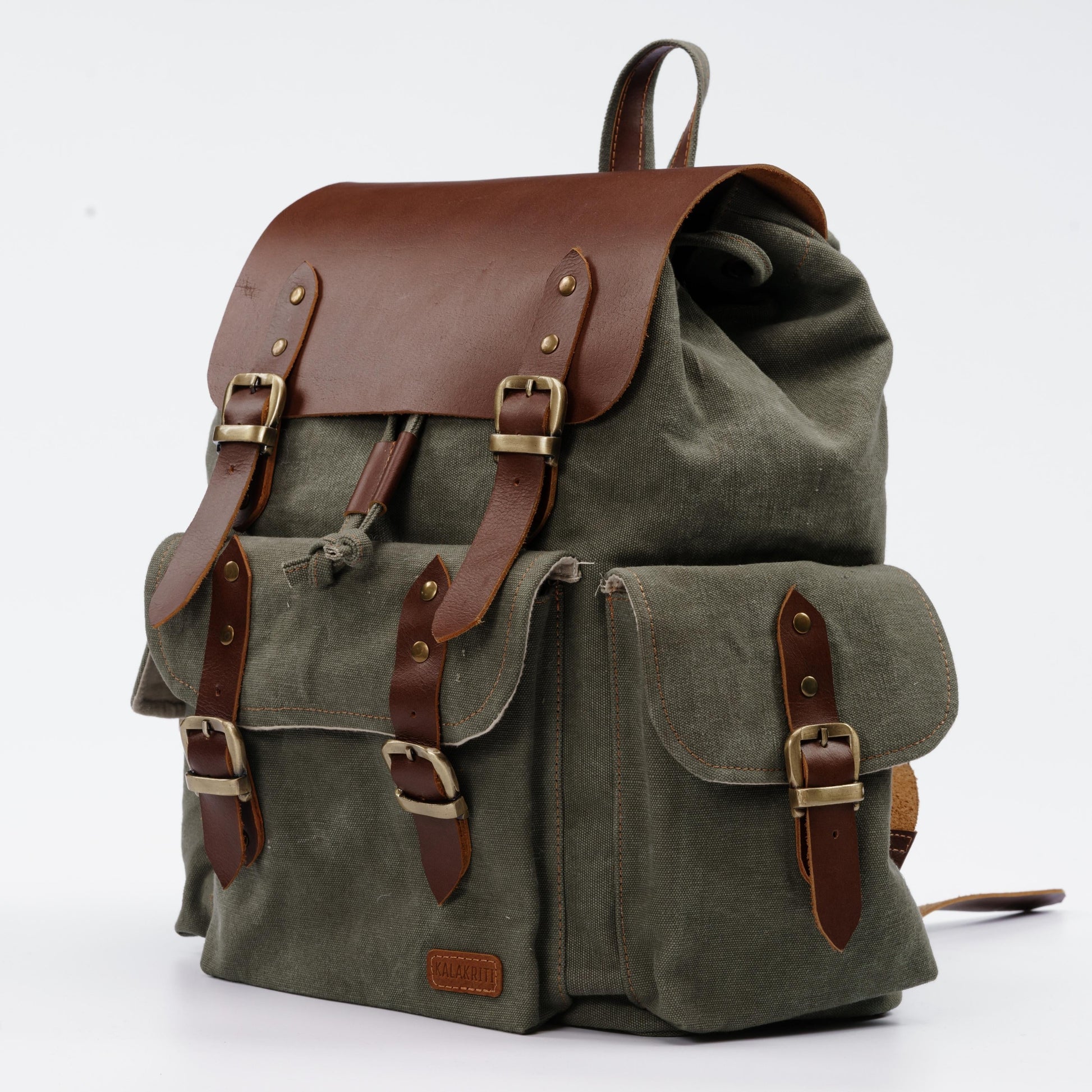 Vintage Backpack Markfield Backpack Olive Green Backpack – Kalakriti