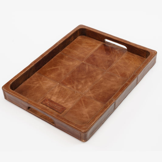 Block Leather Tray
