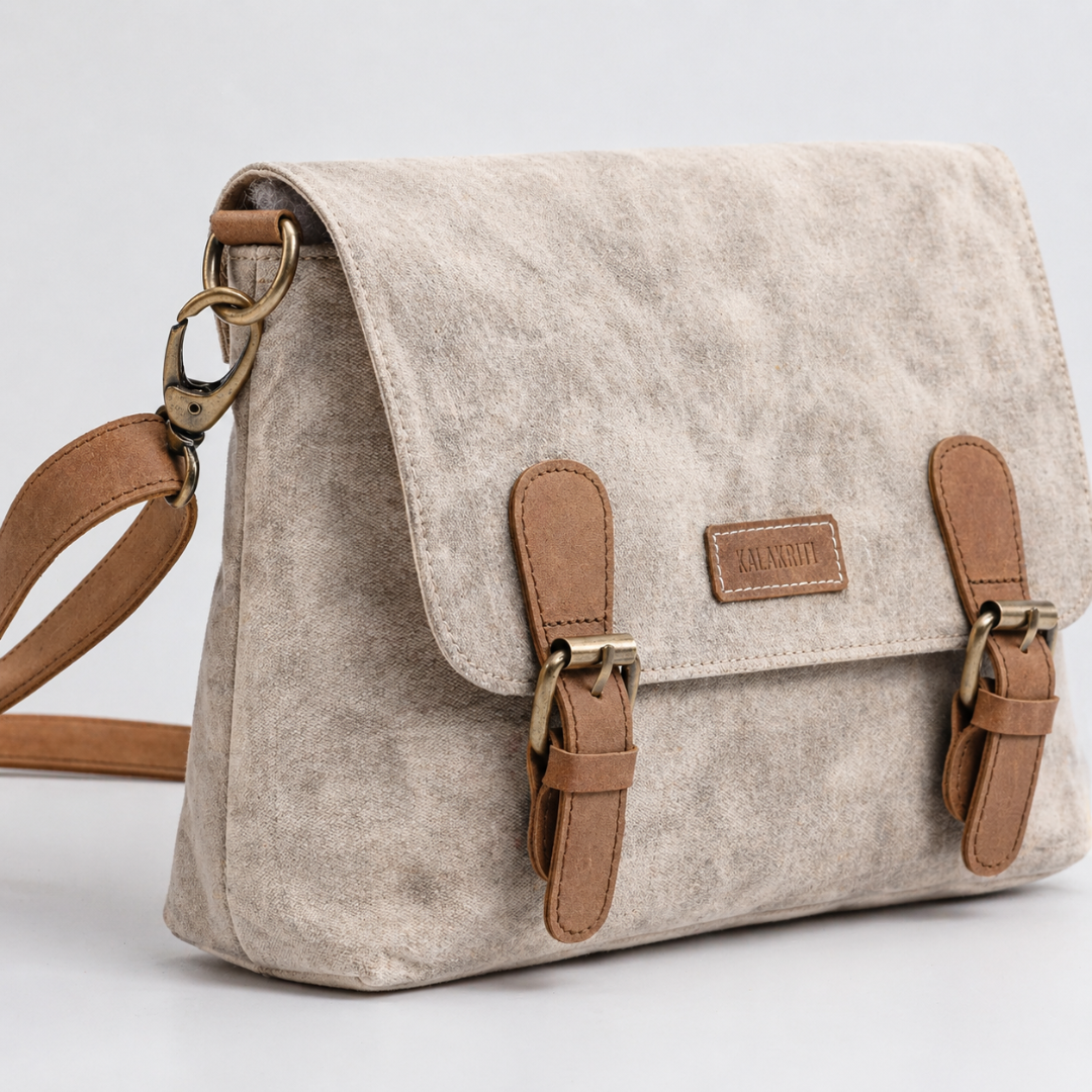 Dirty White Messenger Bag