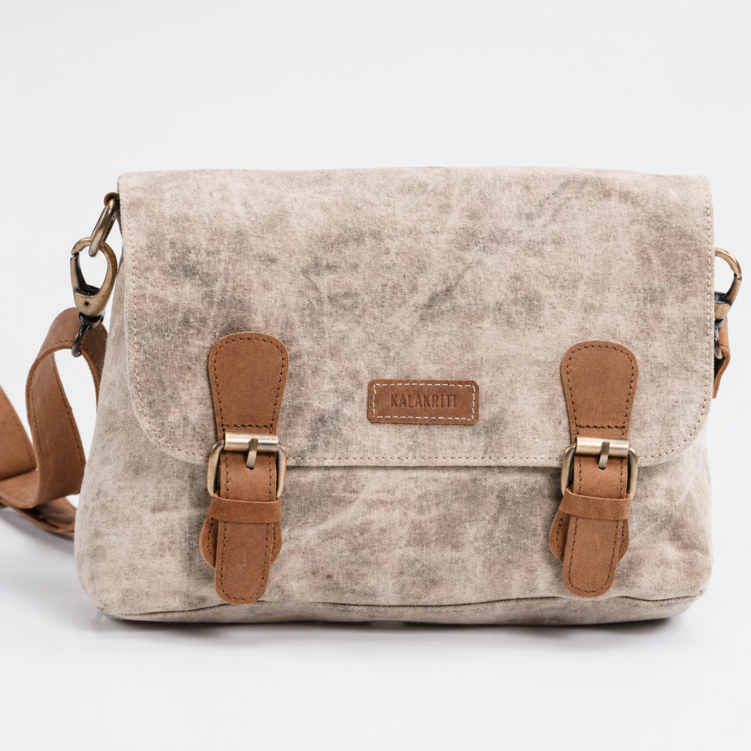 Dirty White Messenger Bag