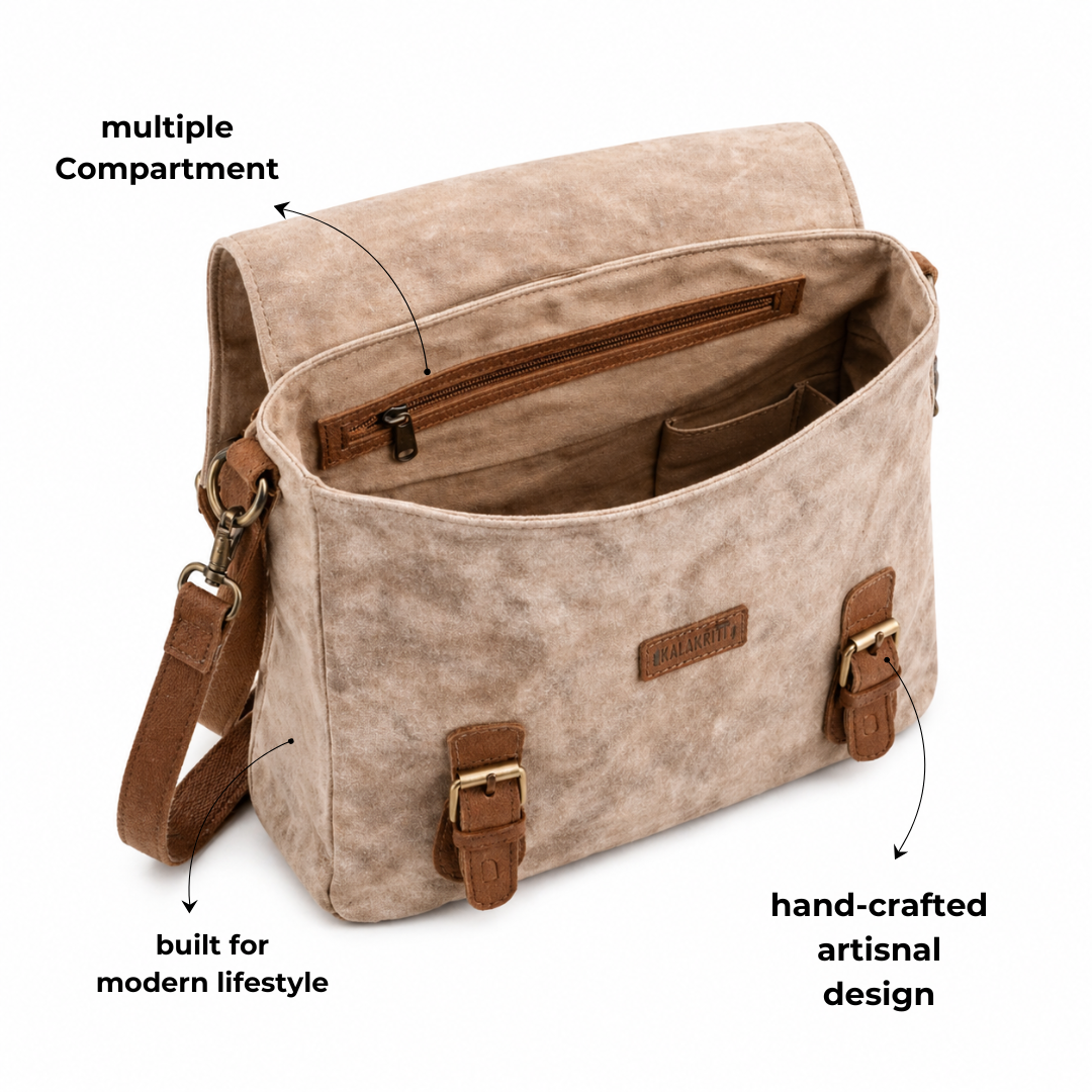Dirty White Messenger Bag
