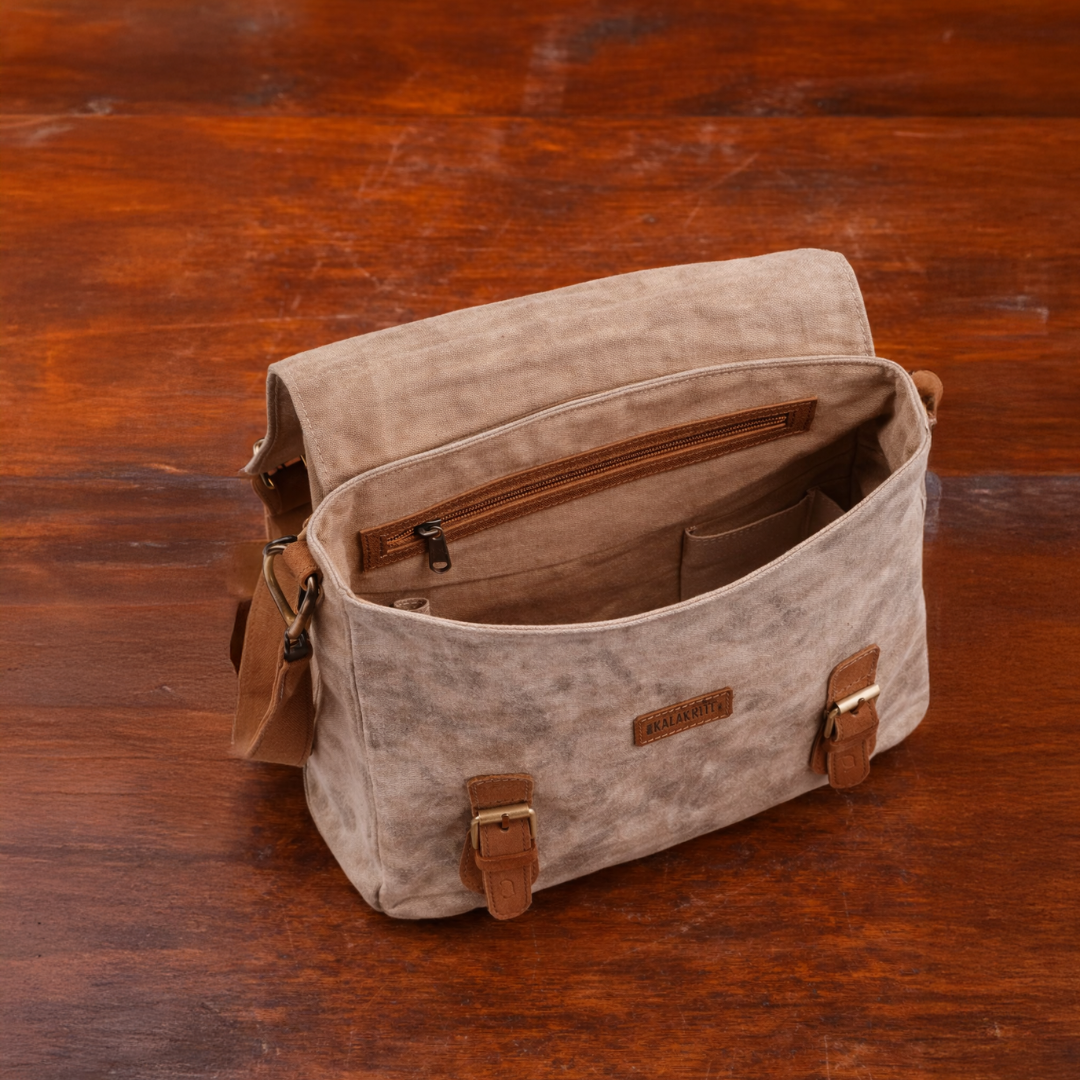 Dirty White Messenger Bag