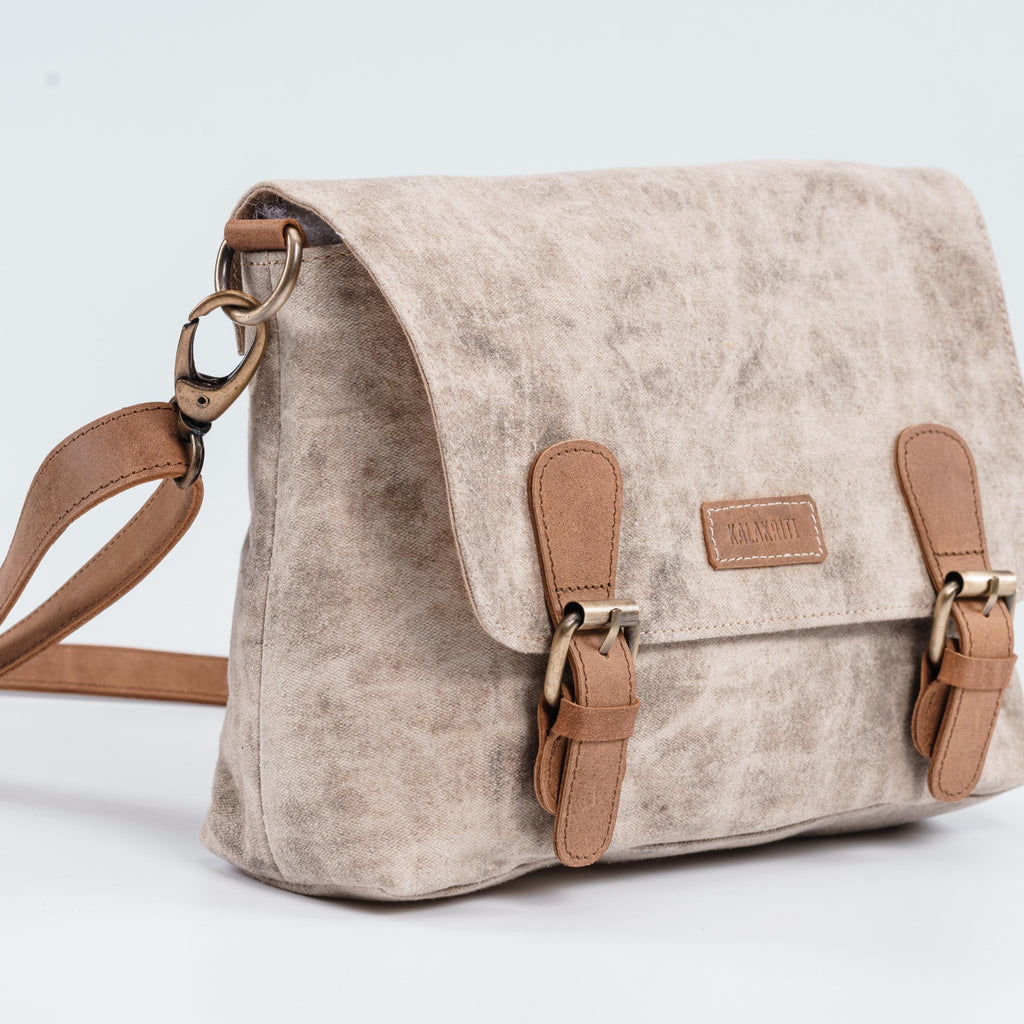 Dirty White Messenger Bag