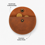 Round Leather Coin Bag