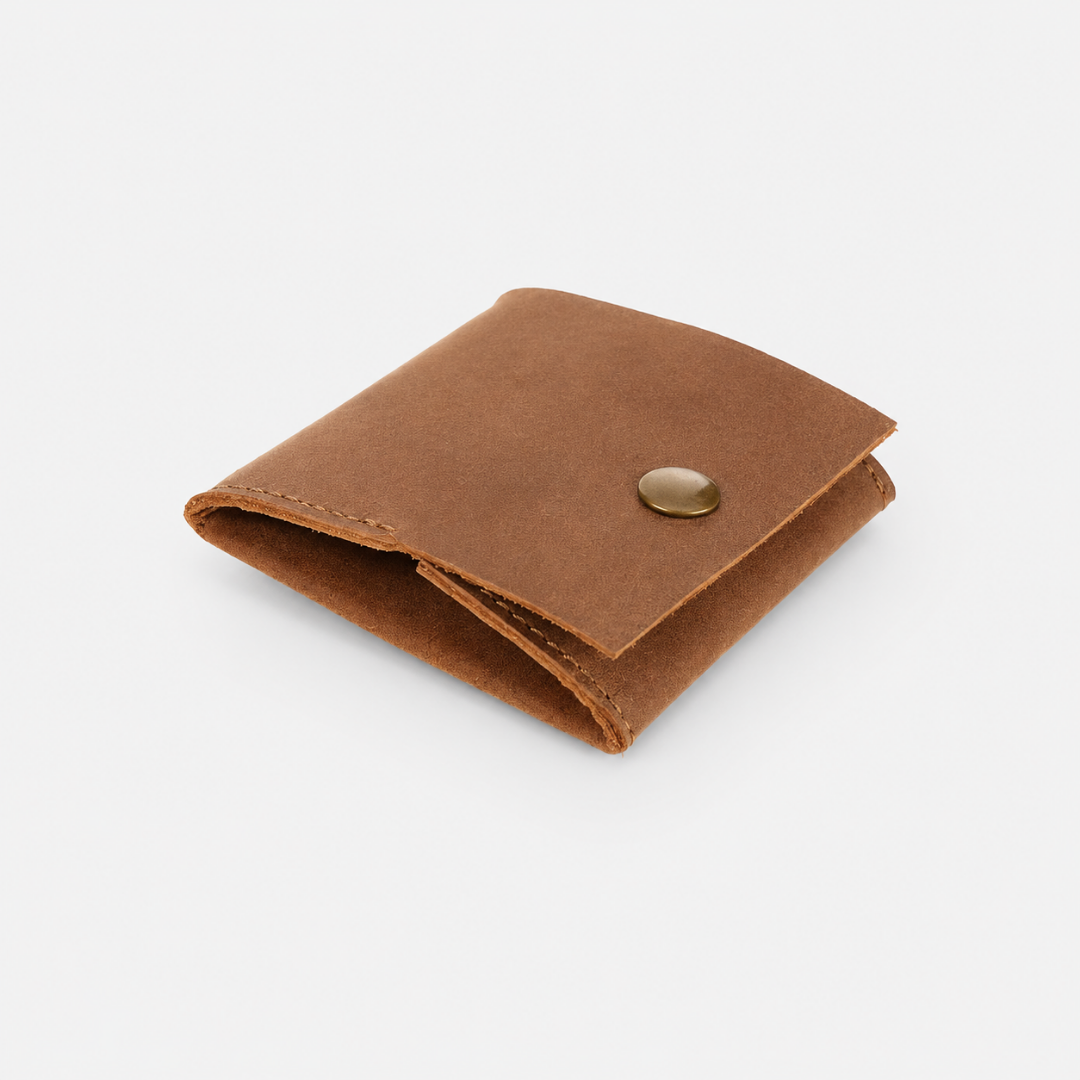 Square Leather Coin Bag