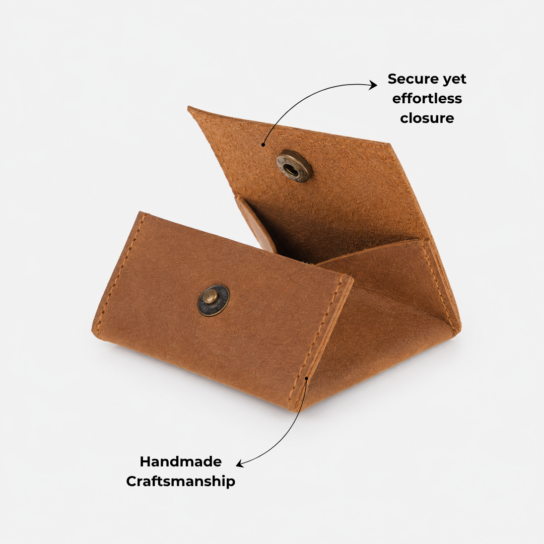 Square Leather Coin Bag