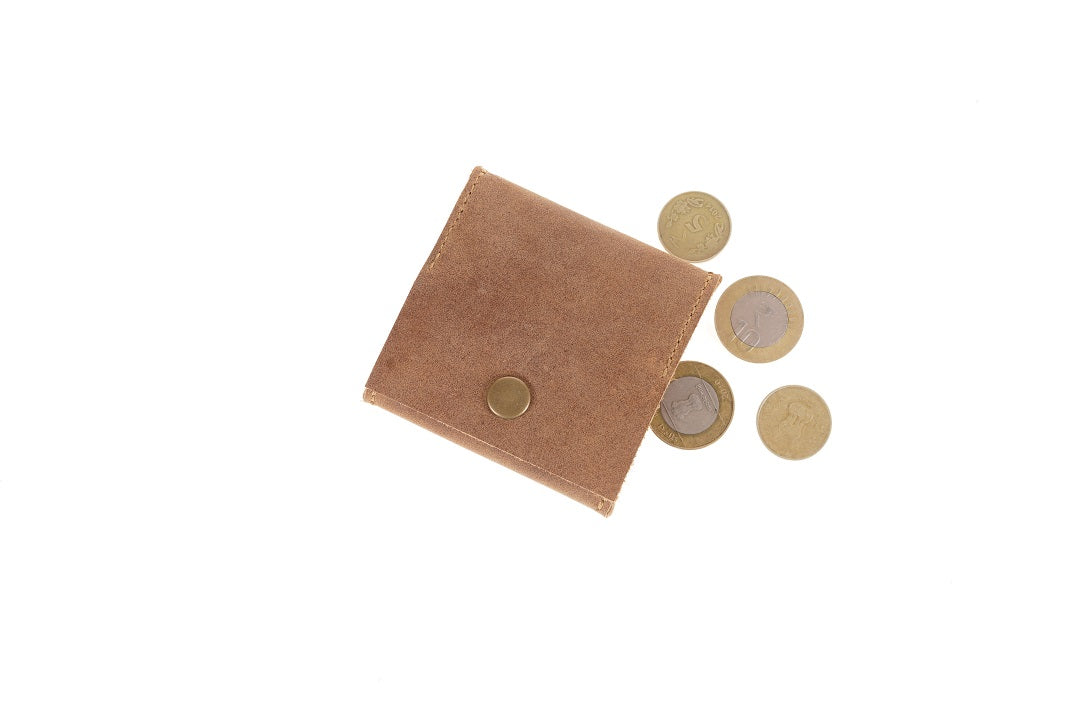 Square Leather Coin Bag